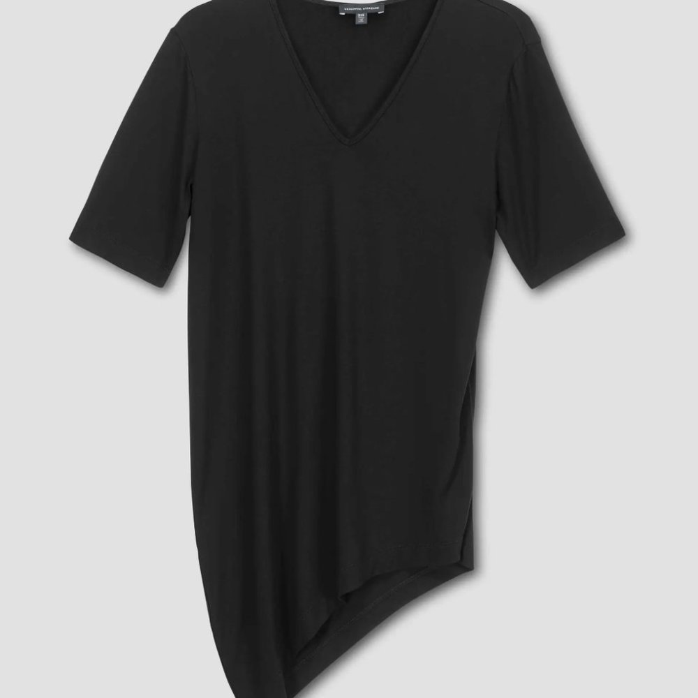 Universal Standard Liquid Jersey Genevette V Neck Top Size S (14/16) - Black